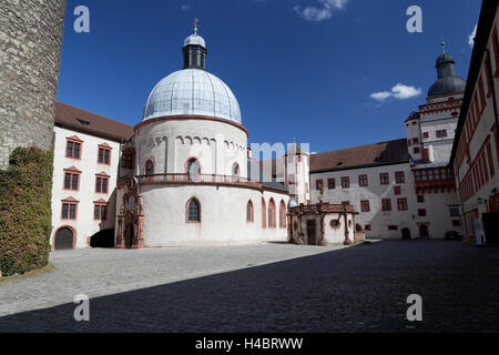 Cour intérieure de la forteresse de Marienberg, Basse Franconie, Bavière, Allemagne Banque D'Images