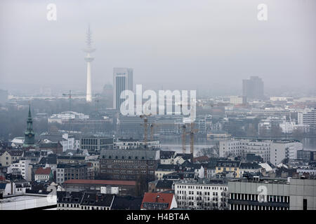 Vue depuis la tour de bureaux au Berliner Tor sur Hambourg, Allemagne, Europe Banque D'Images