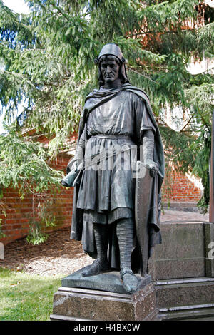 La Pologne, la Poméranie, Malborski, Malbork, château de Malbork, château moyen, statue Banque D'Images