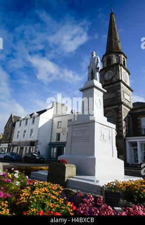 Le palais de justice et statue de Sir Walter Scott, auteur d'Ivanhoé et autres contes célèbres il a servi comme le shérif pendant 33 ans Banque D'Images