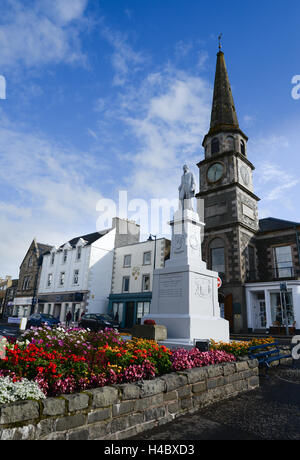 Le palais de justice et statue de Sir Walter Scott, auteur d'Ivanhoé et autres contes célèbres il a servi comme le shérif pendant 33 ans Banque D'Images