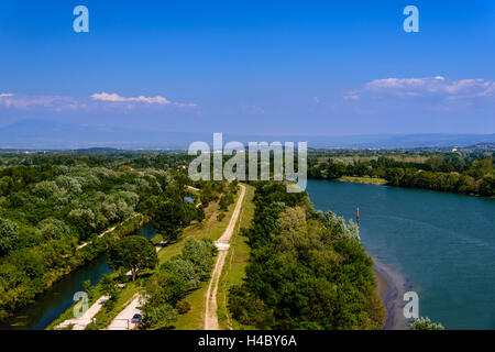 France, Languedoc-Roussillon, Gard, Villeneuve lez Avignon, Côte du Rhône, vue à partir de la Tour Philippe le Bel Banque D'Images