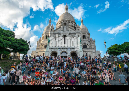 Voir de Sacré Cœur à Paris, France Banque D'Images