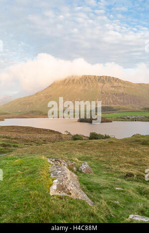 La fin de l'après-midi plus Cregennan les lacs, Gwynedd, Parc National de Snowdonia, le Nord du Pays de Galles, Royaume-Uni Banque D'Images