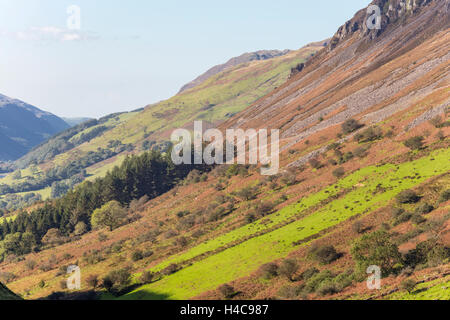 Craig Cwmrhwyddfor rock face près de Minffordd, Parc National de Snowdonia, le Nord du Pays de Galles, Royaume-Uni Banque D'Images