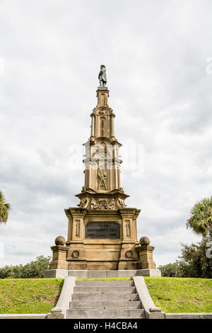 Monument aux morts des Confédérés à Savannah Banque D'Images