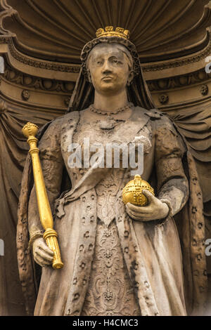 La reine Victoria le Sir Horace Jones Le Temple Bar Mémorial sur Fleet Street, London, UK Banque D'Images