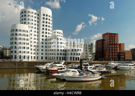 Media harbour, nouvelle cour po Frank Gehry à Düsseldorf, Allemagne, Berlin, Düsseldorf Banque D'Images