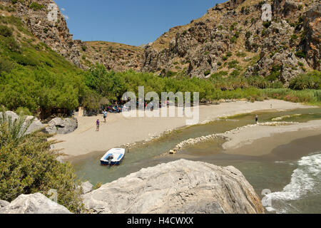 Plage de Preveli, district de Rethimnon, côte sud, Crète, Grèce Banque D'Images