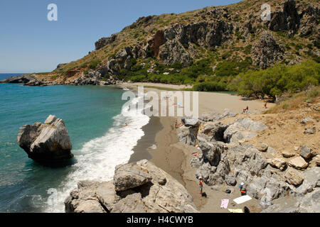 Plage de Preveli, district de Rethimnon, côte sud, Crète, Grèce Banque D'Images