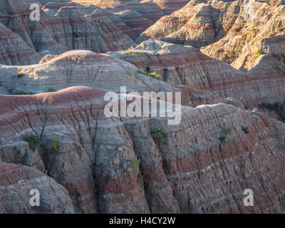 Vue de Big Bad-lands surplombent, Badlands National Park (Dakota du Sud). Banque D'Images