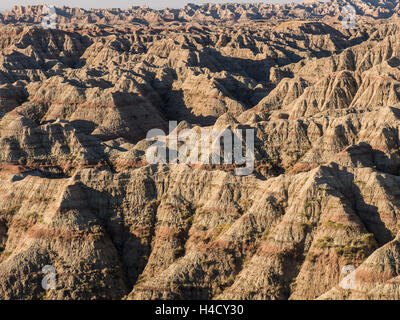 Vue de Big Bad-lands surplombent, Badlands National Park (Dakota du Sud). Banque D'Images