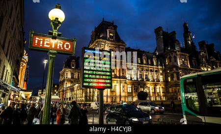 Europe, France, Paris, l'Hôtel de Ville, Banque D'Images