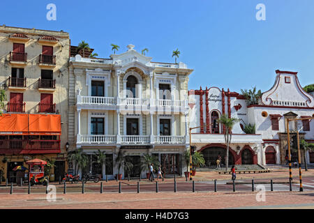 Colombie République, Bolivar, ville Cartagena de Indias, maisons dans le Camellon de off Martires, Paseo de off Martires Banque D'Images