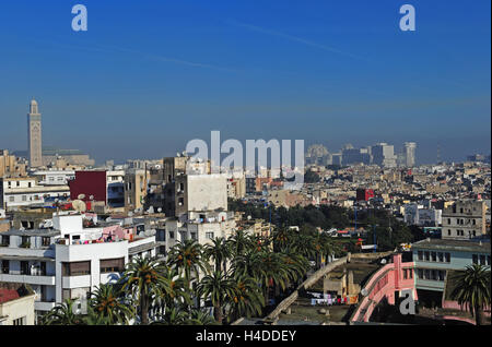 Une vue d'ensemble sur les toits de Casablanca. Banque D'Images