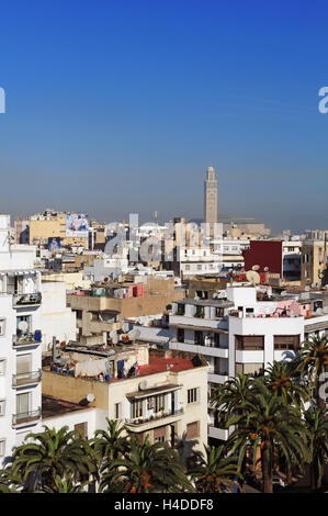 Une vue d'ensemble sur les toits de Casablanca. Banque D'Images