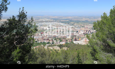 Avis de Jaen du château de Santa Catalina à Jaen Province, Andalusia, Spain, Europe de l'Ouest. Banque D'Images