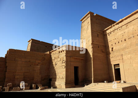 Isistempel, temple Isis Philae sur l'île Agilkia, temple d'Isis, la partie centrale du temple, de l'Afrique, de la Haute Égypte, Banque D'Images