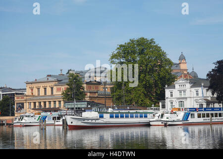 State Museum Schwerin, dans l'ancien jardin avec pier dans le Schweriner lake, Schwerin, Schleswig-Holstein, Allemagne, Europe Banque D'Images