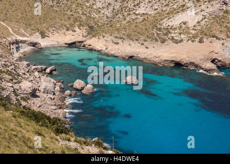 L'Espagne, les îles Baléares, île de Majorque, Cala Figuera, vue sur la plage, baie, Banque D'Images