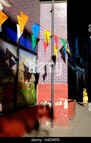 Vue sur la rue colorée de East Broadway dans Chinatown,New York City, USA Banque D'Images