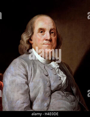 Benjamin Franklin, portrait par Joseph Duplessis, c.1785. Banque D'Images