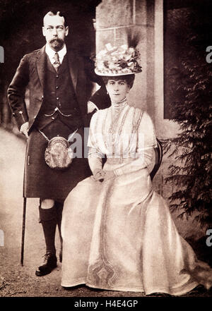 Le Prince et la princesse de Galles en 1909, peu de temps avant son couronnement en tant que roi George V. Banque D'Images