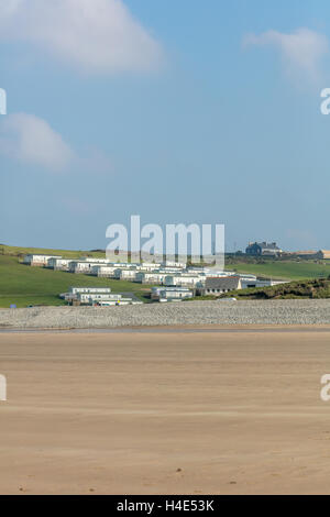 Caravanes statiques à Newgale, Pembrokeshire Banque D'Images