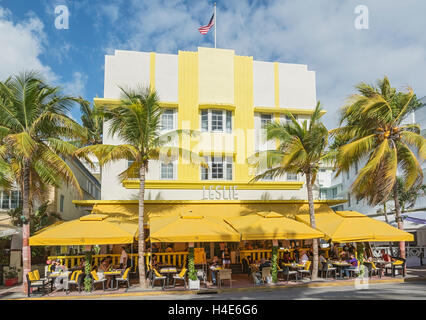 Floride, Miami Beach, quartier Art déco, Ocean Avenue, Leslie Hotel Banque D'Images