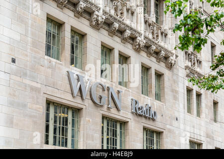 Un classique old stone office tower à Chicago Banque D'Images