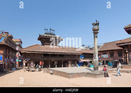 Dans le Temple de Dattatreya Tachupal Tole Square à Bhaktapur, Népal Banque D'Images