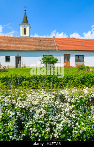 Fleurs dans jardin d'une église au printemps, Burgenand, dans le sud de l'Autriche Banque D'Images