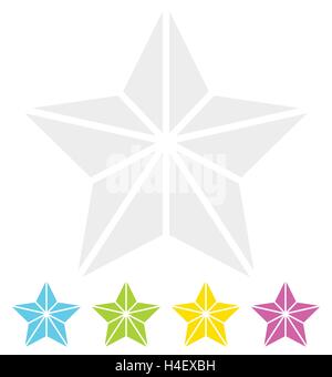 Contour géométrique, star aux multiples facettes icons - Qualité, prix, cote, sujets classement Illustration de Vecteur