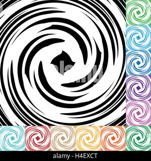 Vortex en spirale, contexte dans de nombreuses couleurs. Circulaire rotation modèle. Illustration de Vecteur