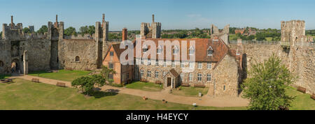 Framlingham Castle panorama, Suffolk, Angleterre Banque D'Images