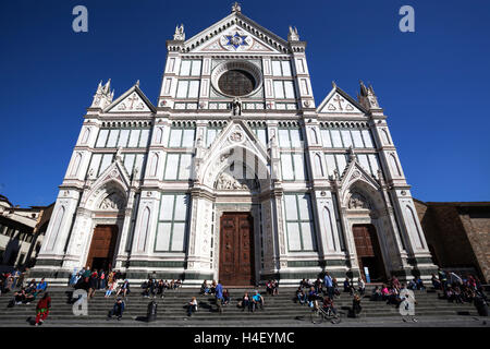 Basilique Santa Croce, Piazza Santa Croce, Florence, Toscane, Italie Banque D'Images