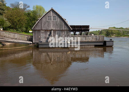 Moulin de navires sur la rivière Weser, Minden, Rhénanie du Nord-Westphalie, Allemagne Banque D'Images