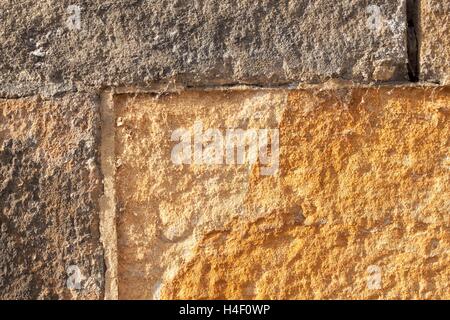 Mur historique de grès. Détails de texture de pierre de sable Banque D'Images