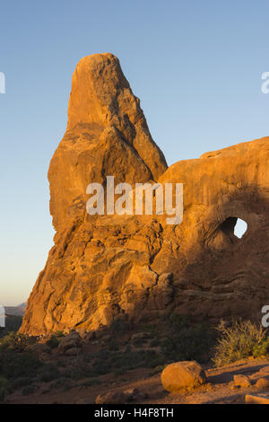 Arches National Park, Utah, Section Windows, la tourelle Arch Banque D'Images