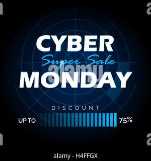 Vente bannière pour Cyber Monday. Vector Illustration. Illustration de Vecteur