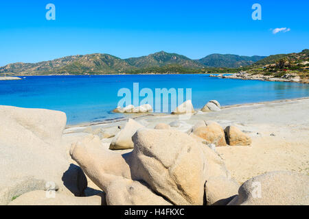 Spiaggia del Riso Beach et Sea Bay, île de Sardaigne, Italie Banque D'Images