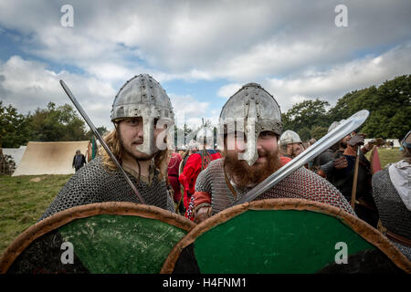 Bataille de Hastings, 950ème anniversaire reconstitution historique dans l'East Sussex, UK Banque D'Images