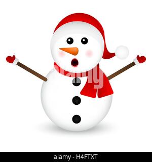 Surpris Bonhomme debout sur un fond blanc Illustration de Vecteur