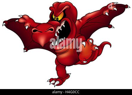 Flying Dragon Rouge Illustration de Vecteur