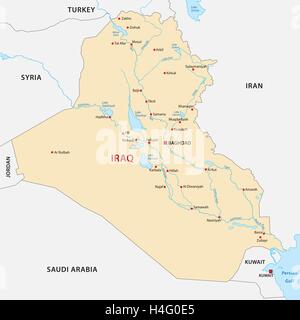 Carte politique de l'Iraq Illustration de Vecteur