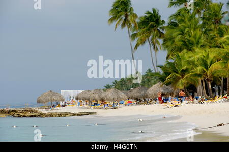 Plage de l'hôtel de luxe. La province de La Altagracia, République dominicaine, Bayahibe, Iberostar Hacienda Dominicus Banque D'Images