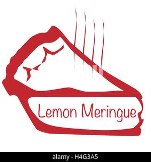 Portrait caricatural d'une tarte au citron sur un fond blanc Illustration de Vecteur