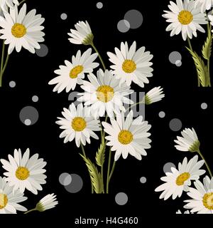 Modèle transparent avec fleurs Daisy Illustration de Vecteur