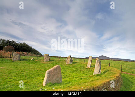 Une vue d'une partie de l'anneau du cercle de pierre Aquhorthies Pâques près de Inverurie, Aberdeenshire, Ecosse, Royaume-Uni. Banque D'Images