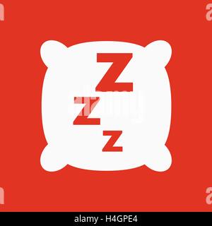 L'icône de l'oreiller. Coussin et le rêve, le sommeil, hôtel, auberge symbole. Télévision Illustration de Vecteur